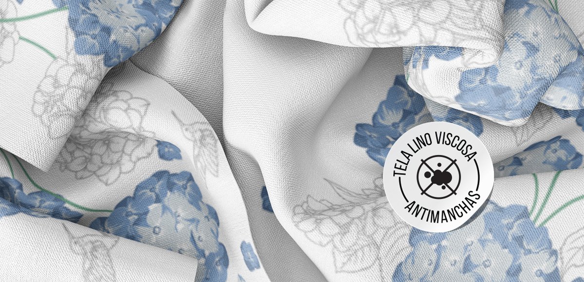 HORTENSIAS (LINO VISCOSA ANTIMANCHAS)