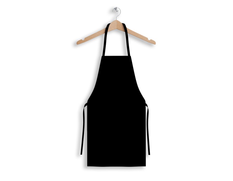 Delantal Cocinero Liso Negro Antimanchas
