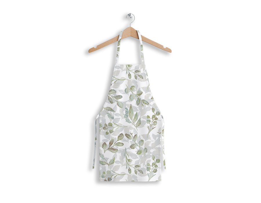 Delantal cocinero Flower Verde Antimanchas