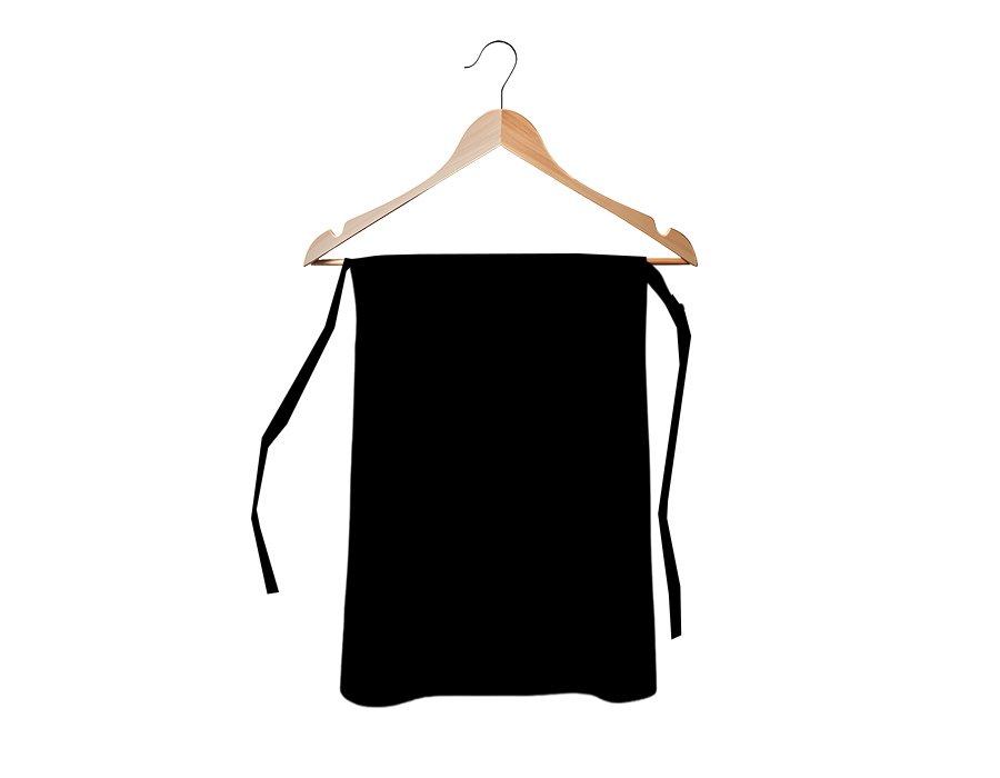 Delantal Cintura LISO NEGRO (GABARDINA)