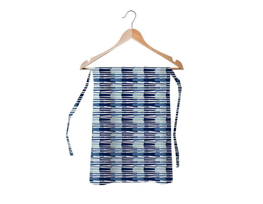Delantal Cintura RAYA QUEBRADA AZUL (GABARDINA)