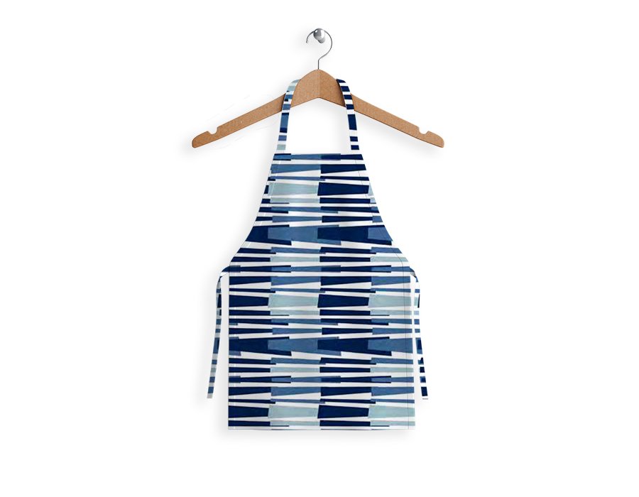 Delantal Niño RAYA QUEBRADA AZUL (GABARDINA)
