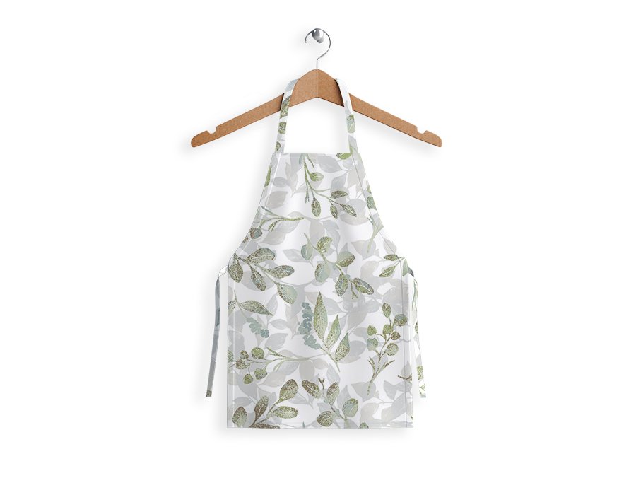 Delantal Infantil Flower Verde Antimanchas