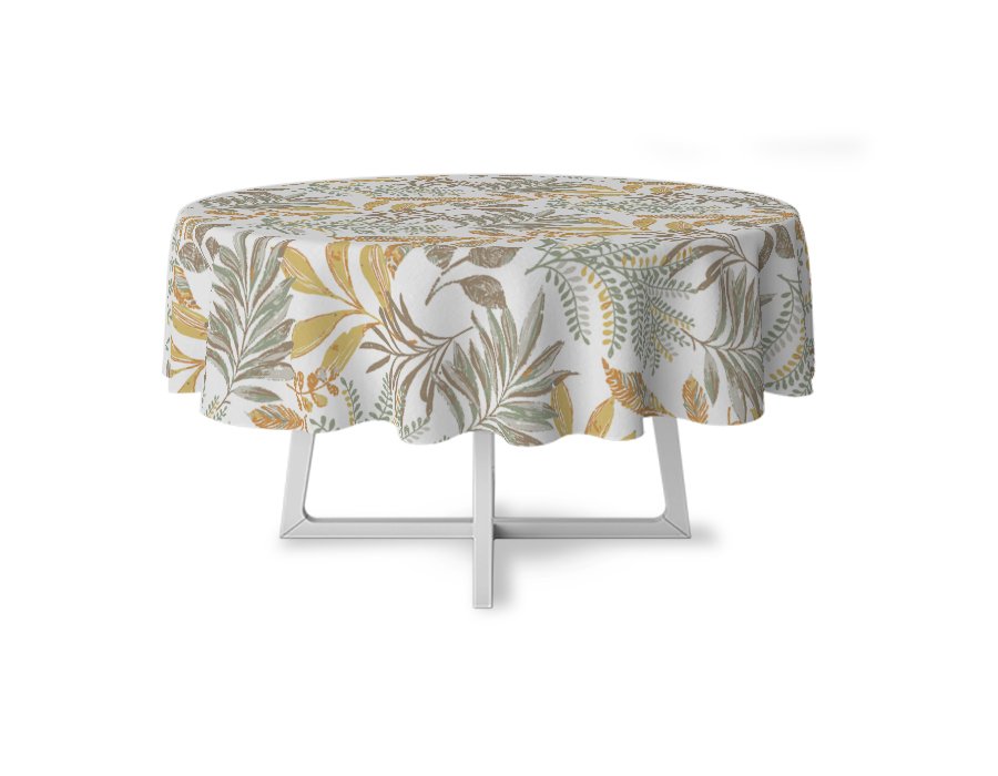 Mantel Redondo Selva Ocre (Lino Viscosa)