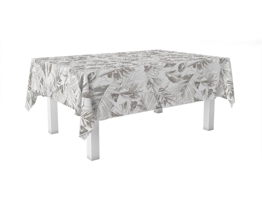 Mantel Rectangular Palmas  Visón  Antimanchas