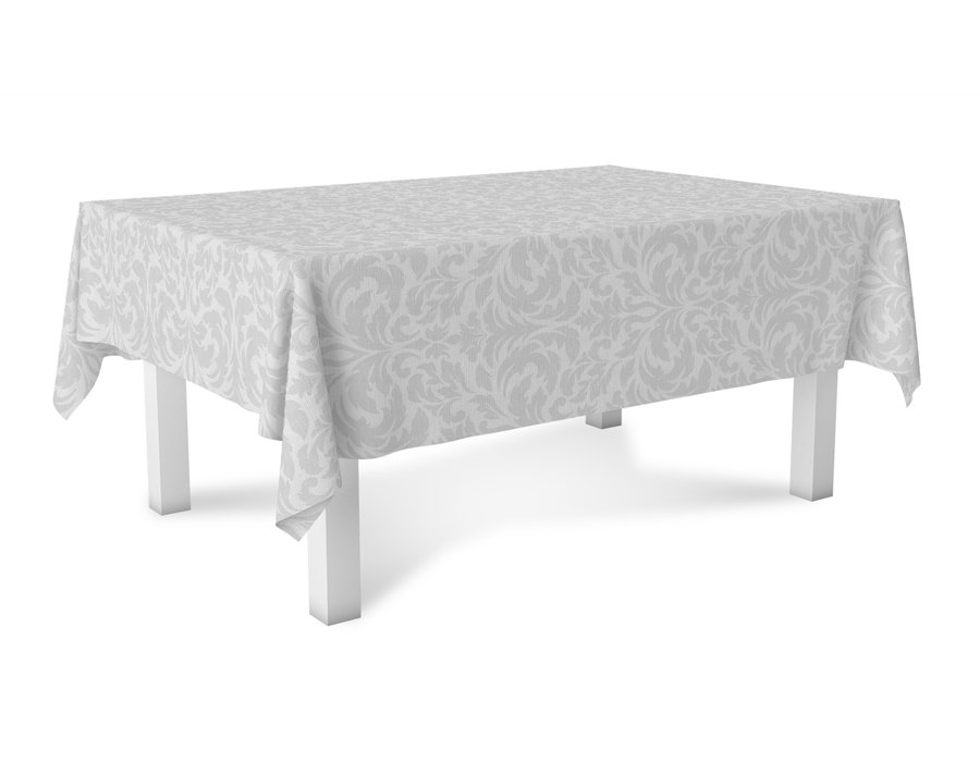 Mantel Rectangular Damasco White Antimanchas