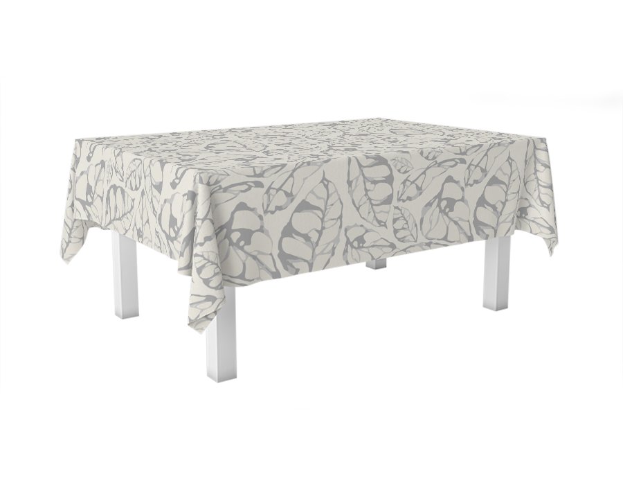 Mantel Rectangular FOGLIE GRIS (GABARDINA)