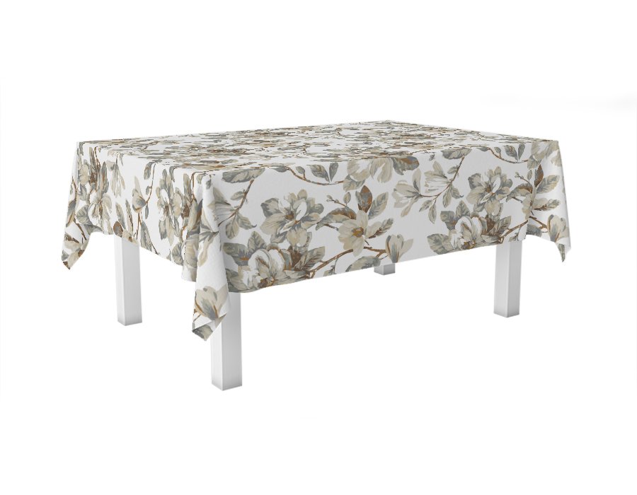 Mantel Rectangular Magnolias (Lino Viscosa)