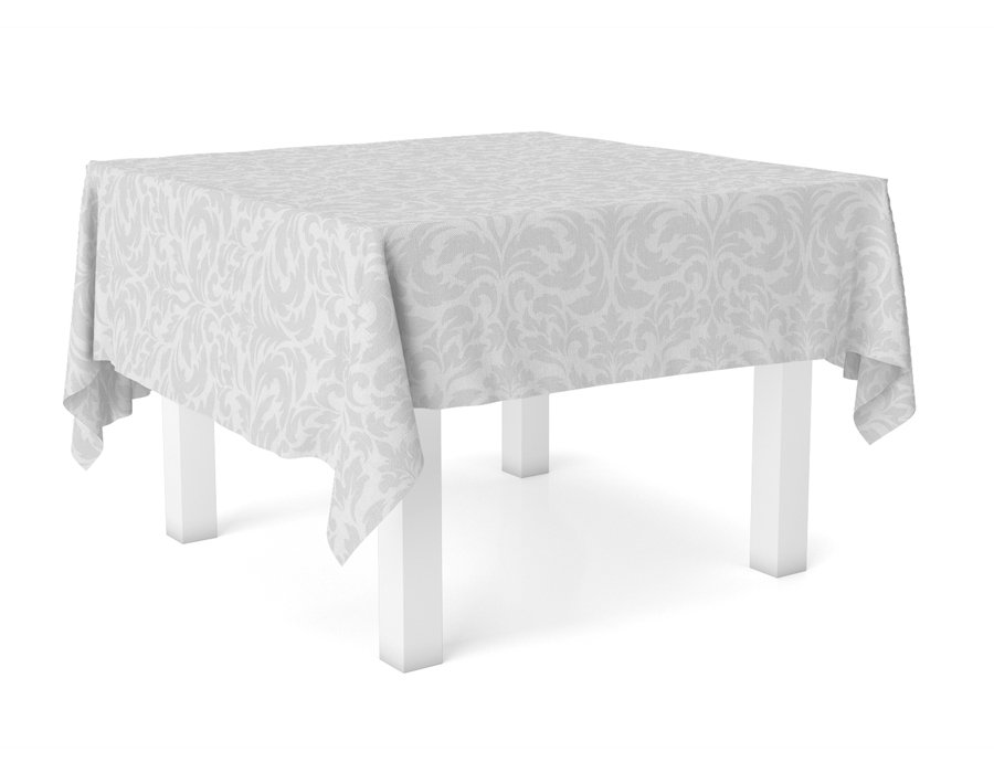 Mantel Cuadrado Damasco White Antimanchas