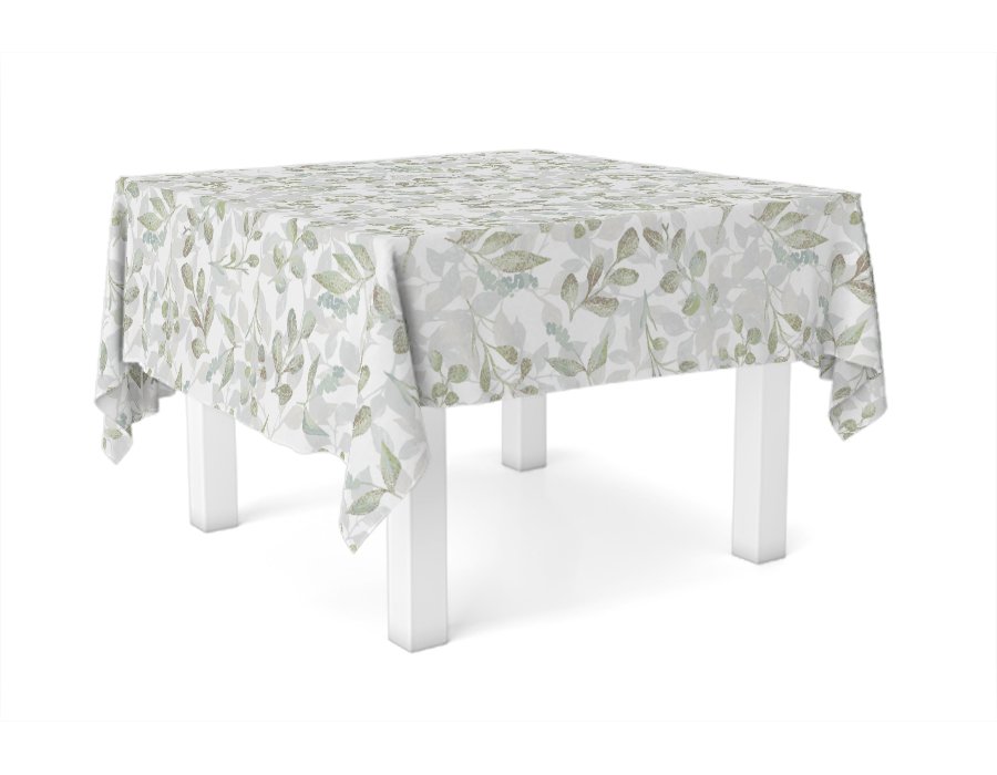 Mantel Cuadrado Flower Verde Antimanchas