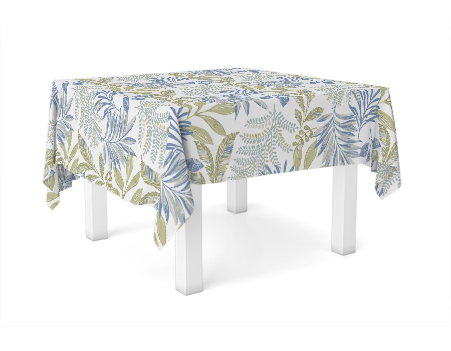 Mantel Cuadrado Selva Azul (Lino Viscosa)