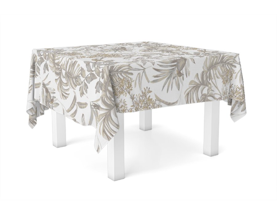 Mantel Cuadrado Birds Visón (Gabardina)