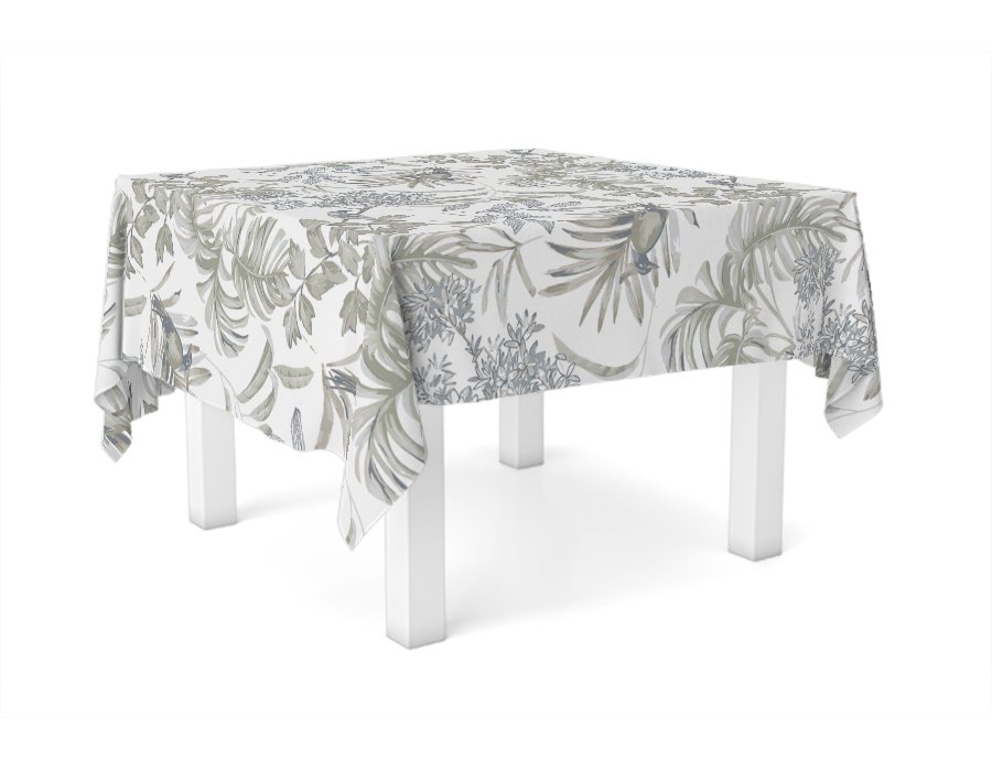 Mantel Cuadrado Birds Azul  Antimanchas