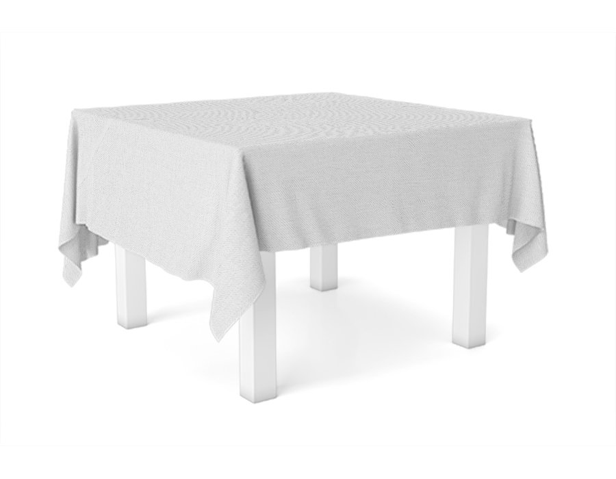 Mantel Cuadrado Tusor Blanco Optico