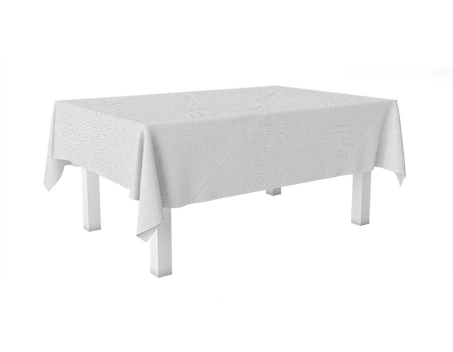 Mantel Rectangular Tusor Blanco Optico
