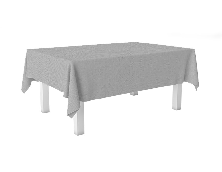 Mantel Rectangular Tusor Gris Perla