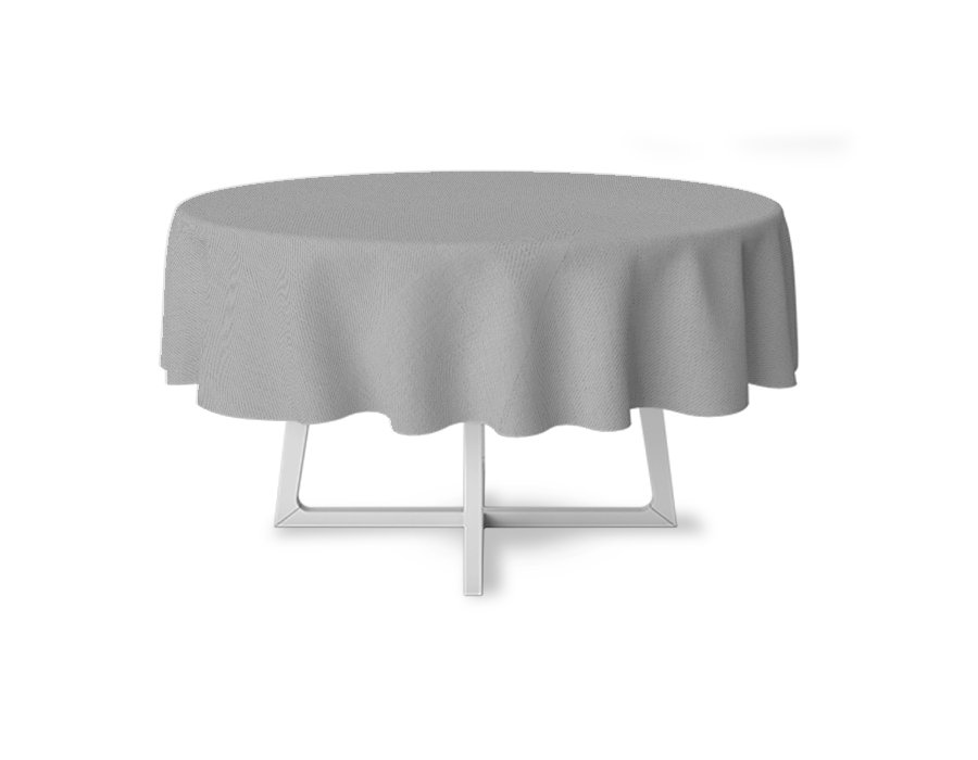 Mantel Redondo Tusor Gris Perla