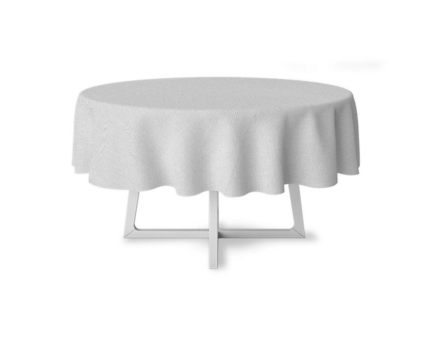 Mantel Redondo Tusor Blanco Apto