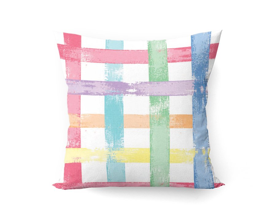 Almohadon Cuadrado Cuadros Rainbow (Gabardina)